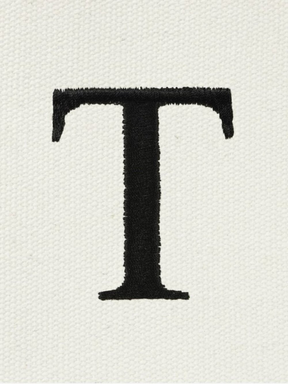 Medium Personalized Tote Bag Monogram Letter T in Black - Picture 2 of 6
